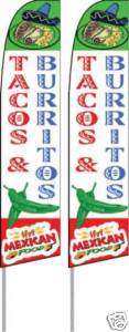 TWO(2) TACOS & BURRITOS FEATHER FLAG BANNER SIGN KITS  