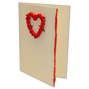  Red Heart with Roses Greeting Card 