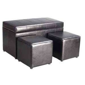   OSP Designs Metro Square Storage Ottoman with Cubes