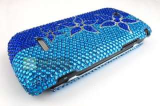 BLUE FLOWERS Diamond Case Tmobile Samsung Sidekick 4G  