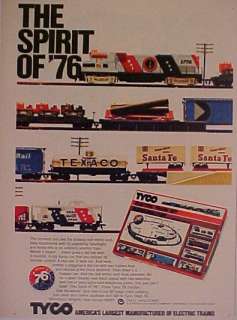   Spirit of 76~Santa Fe Piggy~Back Model Railroad~Train Set Kids Toy AD
