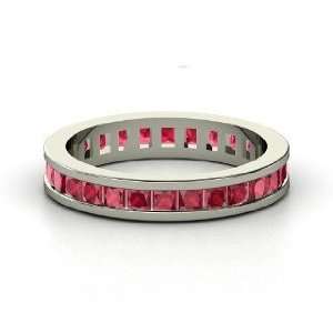 Brooke Eternity Band, 14K White Gold Ring with Ruby 