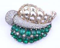 VINTAGE EXTREMELY RARE EARLY MARCEL BOUCHER GREEN CLEAR RHINESTONE FUR 