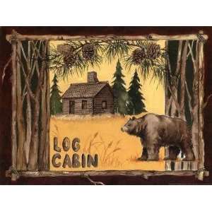  Anita Phillips   Log Cabin Bear Canvas