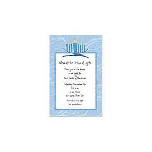  Blue Menorah Holiday Invitations