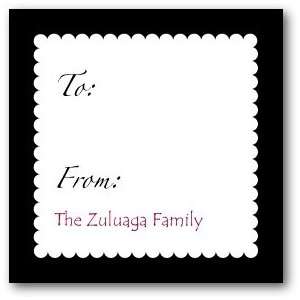 Personalized Holiday Gift Tag Stickers   Festive Fringe: Black By 