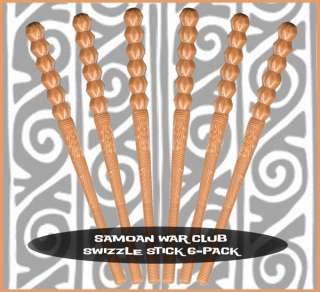 Samoan War Club Swizzle Stick Hawaiian Tiki Stir  