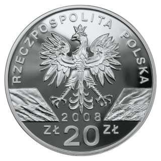 2008 Coin of Poland Silver 20zl Peregrine fal (SOKOL)  