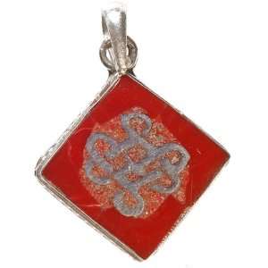  Endless Knot (Ashtamangala) Rhombus Pendant   Sterling 