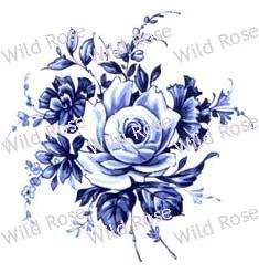 DuTcH BLuE DeLFT RoSeS & SWaGs ShaBby DeCALs  