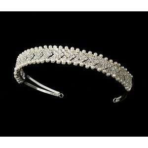  Crystal and Pearl Wedding Tiara Band 