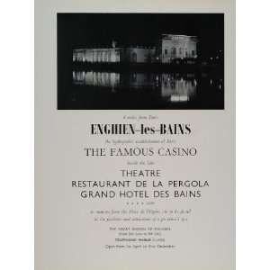  1959 Ad Enghien les Bains Spa Resort Lake Casino Paris 