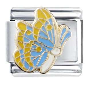   And Blue Wing Butterfly Insect Animal Italian Charm Pugster Jewelry