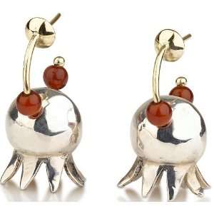  Medium Silver Pomegranate Earrings Ora Bustan Jewelry