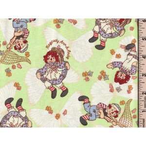  Raggedy Ann & Andy Butterfly Lime Fabric: Arts, Crafts 