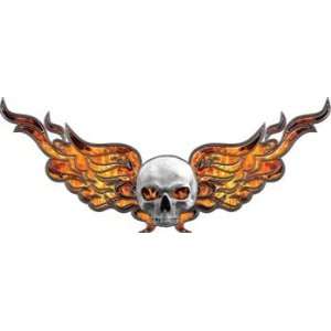  Flying Skull Decal Inferno   7.5 h x 18 w   REFLECTIVE 
