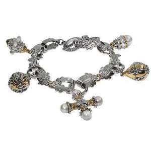   Byzantine Style Silver Charm Bracelet: Eves Addiction: Jewelry