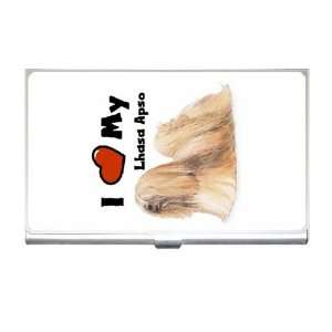  I Love My Lhasa Apso Business Card Holder Case: Office 