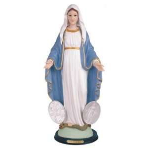  24 Inch Our Lady Of Grace With Glass Eyes Holy Figurine 