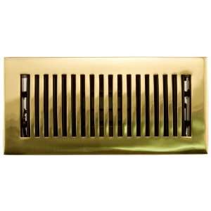Brass Floor Register with Louvers   6 x 10 (7 1/2 x 11 1/2 Overall 