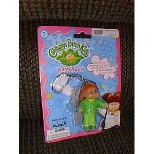  Cabbage Patch Kids Keychain Girl Red Hair Green Outfit 