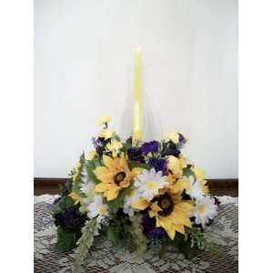  Tuscan Sunflower Candle Centerpiece: Home & Kitchen