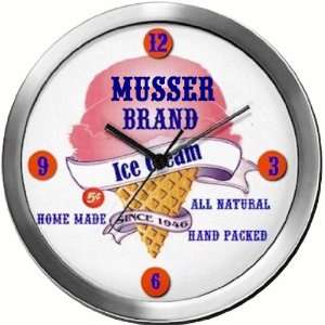  MUSSER 14 Inch Ice Cream Metal Clock Quartz Movement 