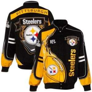 PITTSBURG STEELERS NFL RED ZONE TWILL JACKET SIZES S 6X  