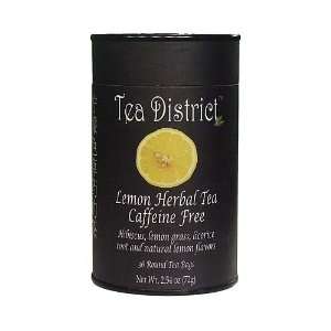Tea District Lemon Herbal Tea   Caffeine Grocery & Gourmet Food