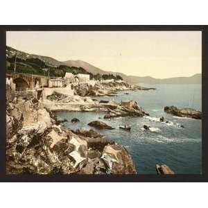   Photochrom Reprint of The coast, Nervi, Genoa, Italy