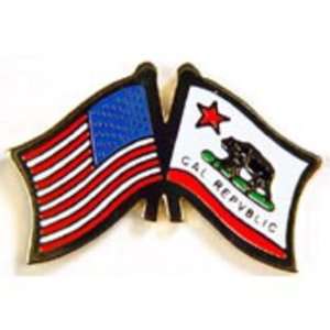  American & California Flags Pin 1 Arts, Crafts & Sewing