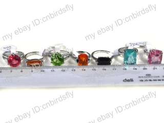   wholesale jewelry lots Mixed Color Zircon silver gemstone rings bulks