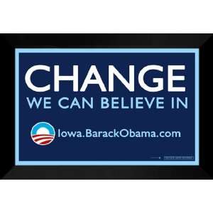   Obama 27x40 FRAMED (Change Iowa) Campaign Poster: Home & Kitchen