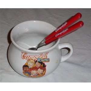 Campbells Kids 100 Years Celebration Soup Mug with 2 Matching Spoons