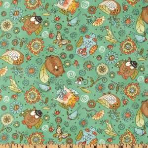  44 Wide Tree Huggers Toss Teal Fabric By The Yard: Arts 