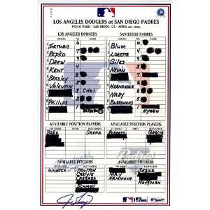   20 2005 Game Used Lineup Card (Jim Tracy Signed): Sports & Outdoors