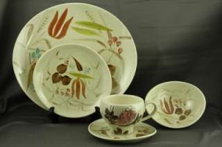 Vintage Kitchen Red Wing Pottery Random Harvest Futura Shape 5PC Place 