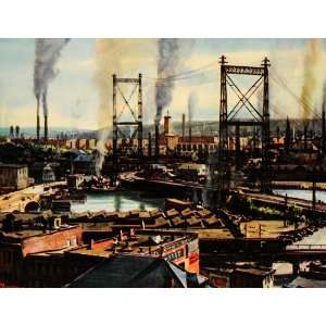  1941 Bridgeport Pequonnock River Ogden Pleissner Print 