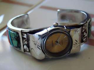 DEAD PAWN COLLECTABLE YAZZIE Navajo Serlng Silver Spiny Oyster Watch 