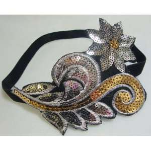    NEW Silver and Gold Elastic Sequin Headband, Limited.: Beauty
