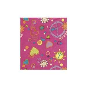  Standard Fabric Stretchable Bookcover Pink Peace Signs 