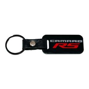   Camaro RS Black Leather Strap Key Chain / Fob 2010 2011 Automotive