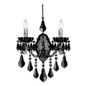   Worldwide Lighting 6732 55BK Cappela 2 Light Sconces in Wet Black