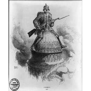  Congress,1916,Political Cartoon,German Soldier,Dome,US 