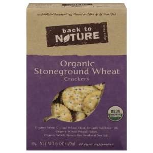 Back To Nature Organic Stone Ground Wheat Crackers, 6 Ounce Boxes 