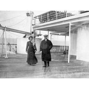  Couple Strolling on the Deck of the Titanic 1912 8 1/2 X 