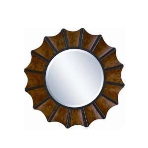  Round Wall Mirror with Erose Frame in Hazelnut Finish 