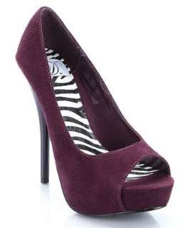  Purple faux Suede Peep Toe Platform Stiletto Pumps: Shoes