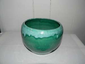 CALIF Pottery BP1 Green USA NAC Flower Pot Vase Bowl  