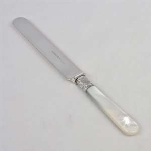   Luncheon Knife, Blunt Plated Blade, Cartouche & Scroll Ferrule Design